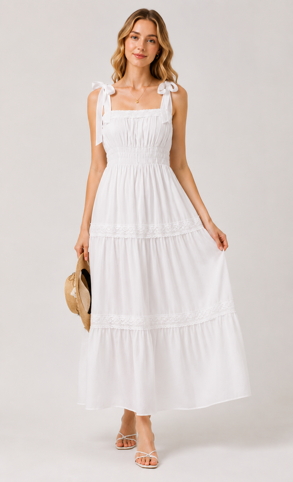 Light Blue Petite Strap Dress For Women Summer Style