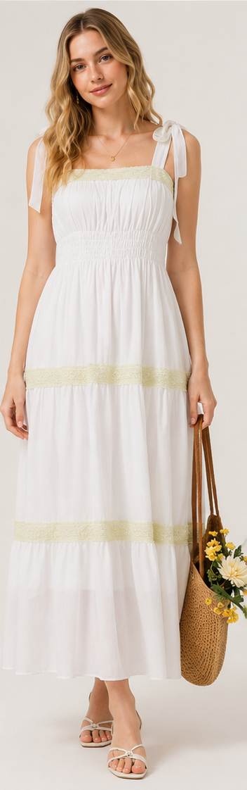 Light Blue Petite Strap Dress For Women Summer Style