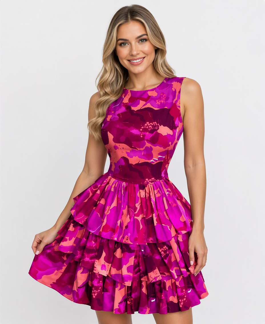 Ruffled Short Three-tiered Cake Skirt