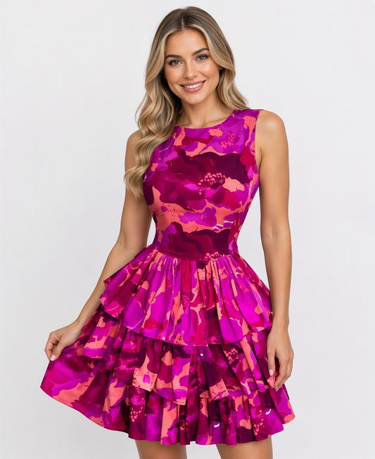 Ruffled Short Three-tiered Cake Skirt